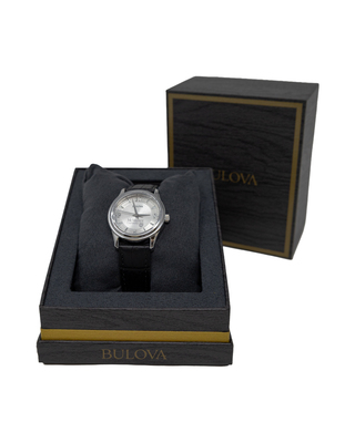 McMaster Bulova Small Round Face Watch With Black Leather Band