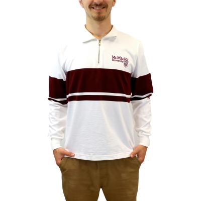 Official Crest 1/4 Zip With Maroon Stripe