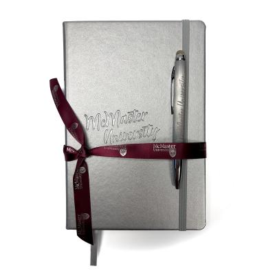 Metallic Neoskin Journal And Pen Gift Set (Silver)