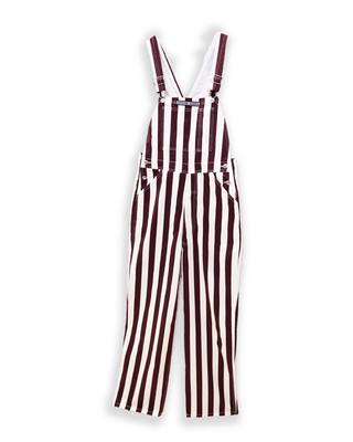 Maroon And White Adult Game Bib Overalls